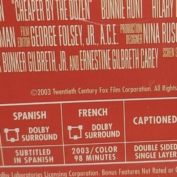 Cheaper By The Dozen DVD 2004 Hillary Duff Steve Martin - Picture 6 of 10